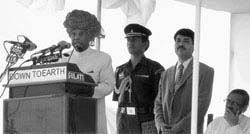 President acknowledging the efforts of the villagers