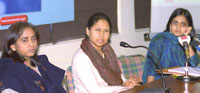 From left to right Dr. Rashmi Mishra, Dr. Sapna Jhonson and Ms. Sunita Narain, CSE director and Down To Earth editor, fields questions from media